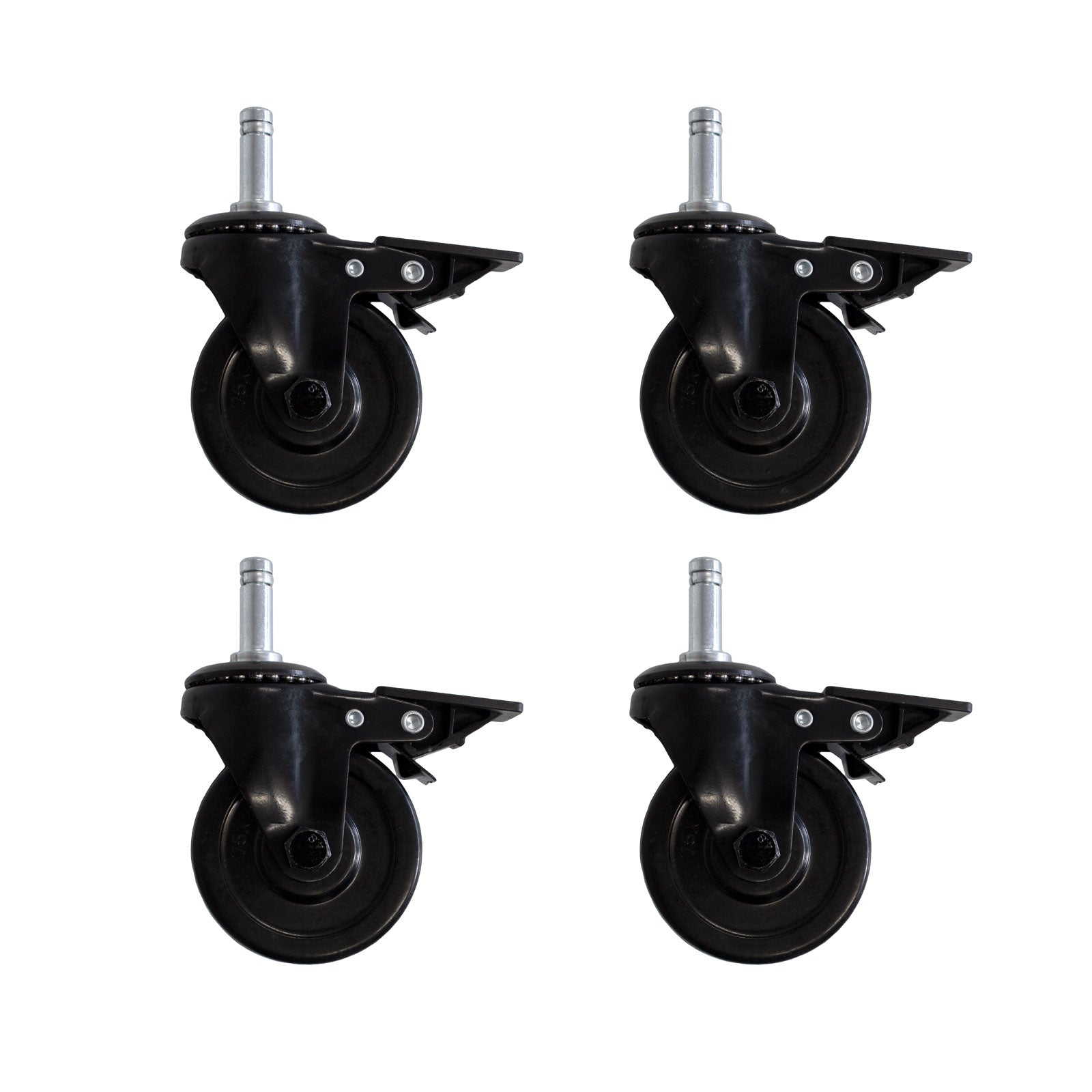 Vier schwarze Lenkrollen als Upgrade für die Modellreihen TAINO PLATINUM, BLACK & YAMARA