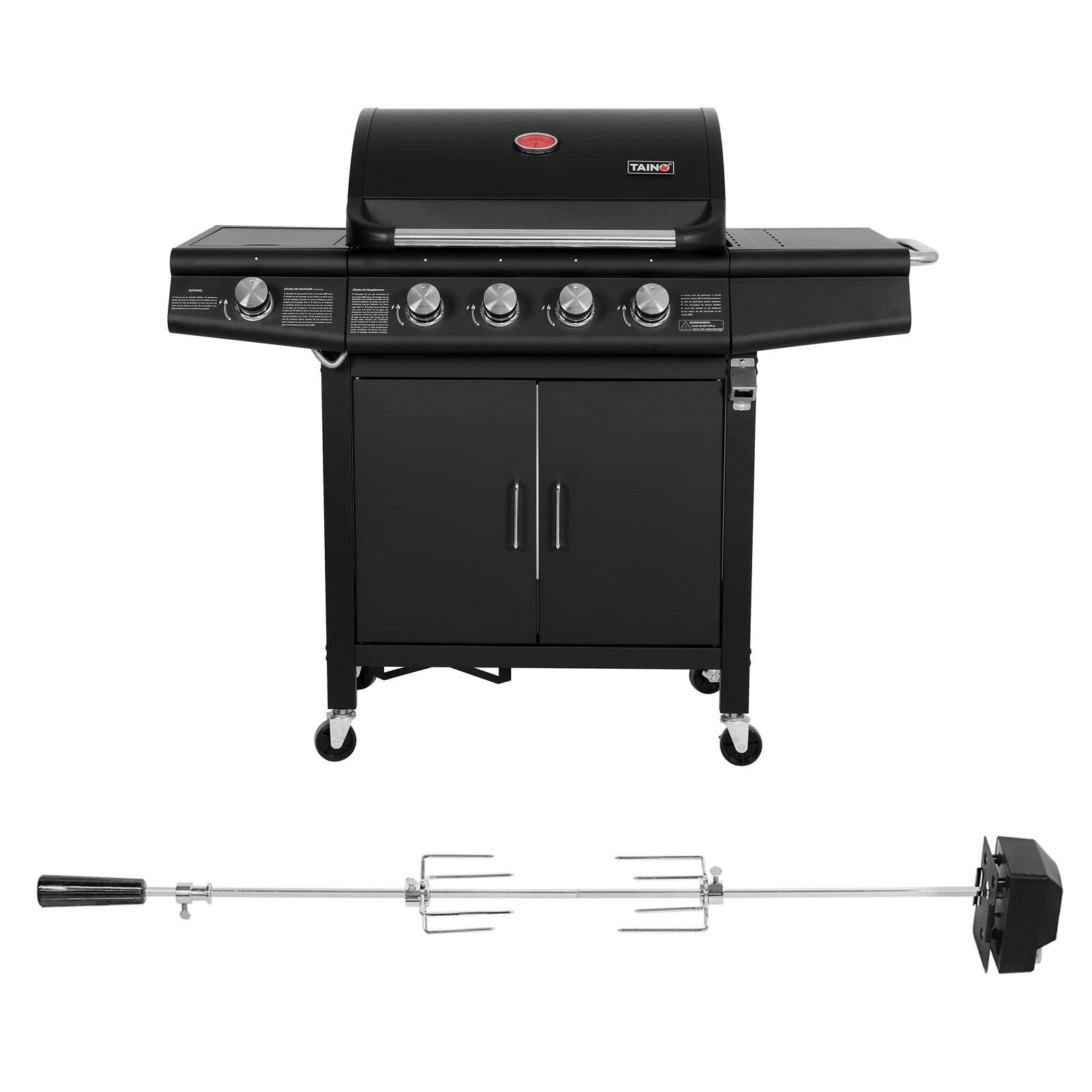 TAINO RED 4+1 Gasgrill im Set mit elektrischem Drehspieß