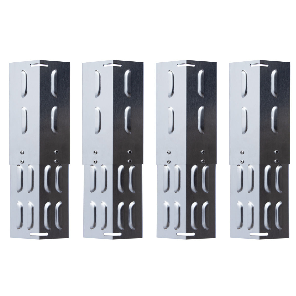 4-er Set verstellbare Universal Brennerabdeckung für Gasgrill aus Edelstahl