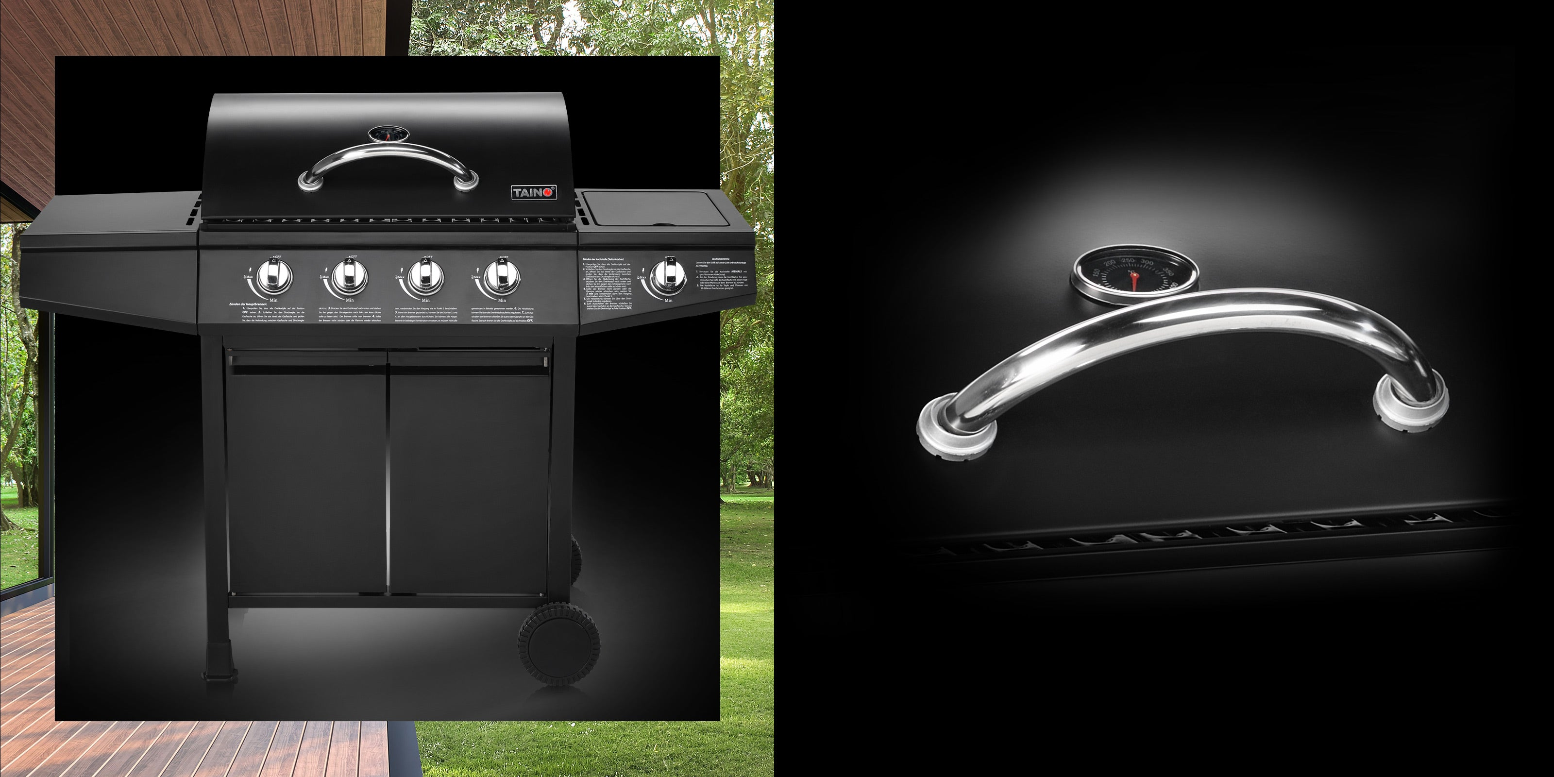TAINO BASIC Gasgrill Serie - günstiger Einsteiger Gasgrill mit Kochplatte