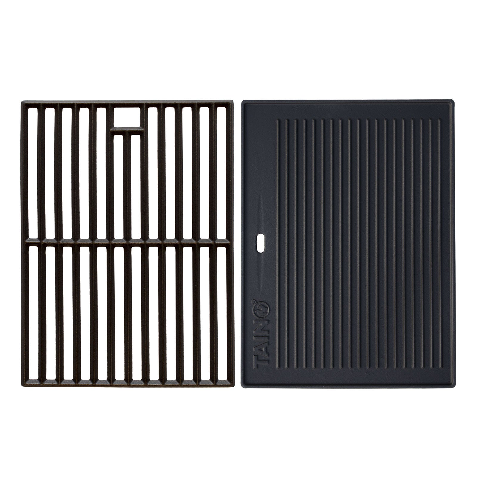 Set aus Grillrost und Grillplatte aus Gusseisen