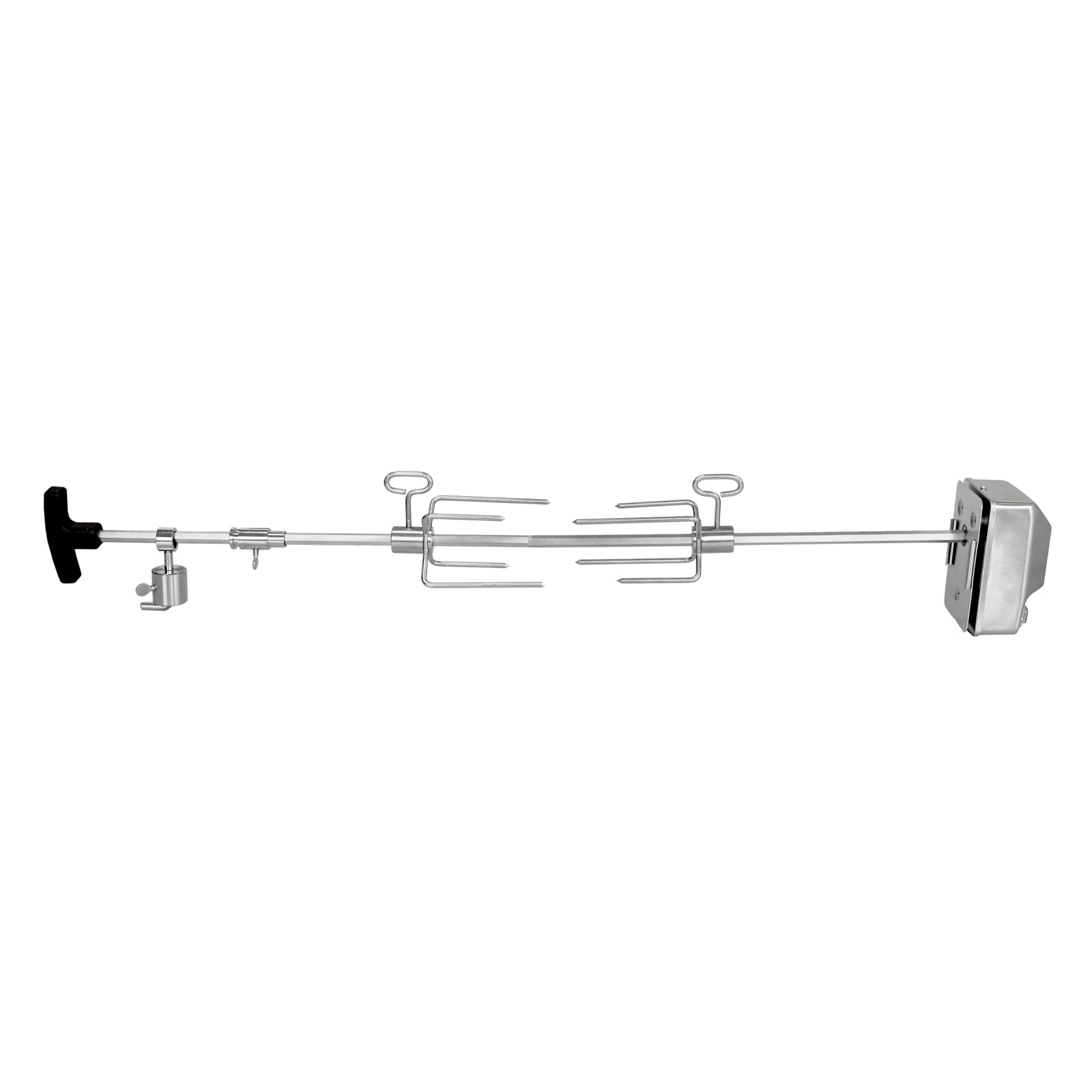 Drehspieß für Gasgrill ausgefahren horizontal