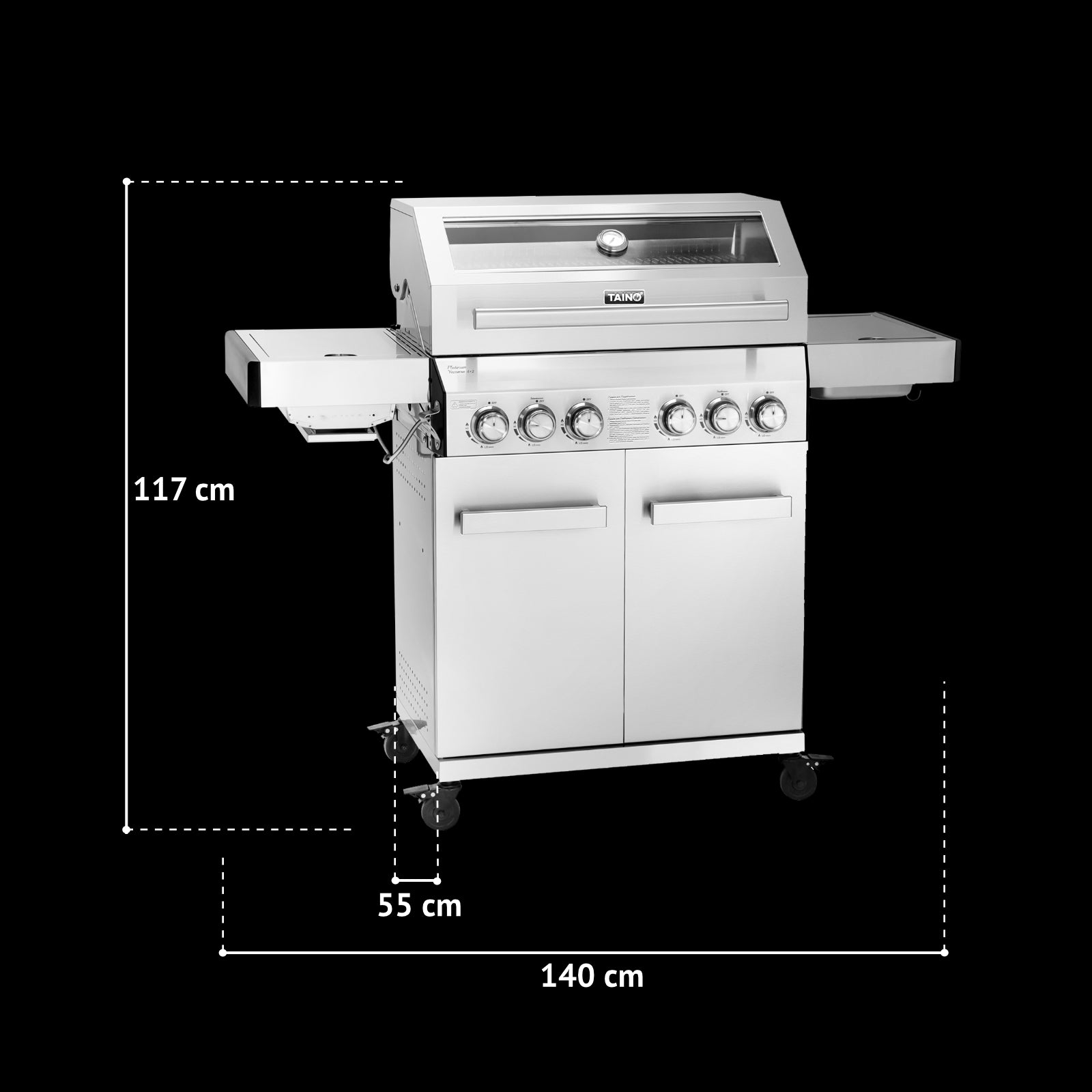 Set PLATINUM YAMARA 4+2 Gasgrill + Abdeckhaube