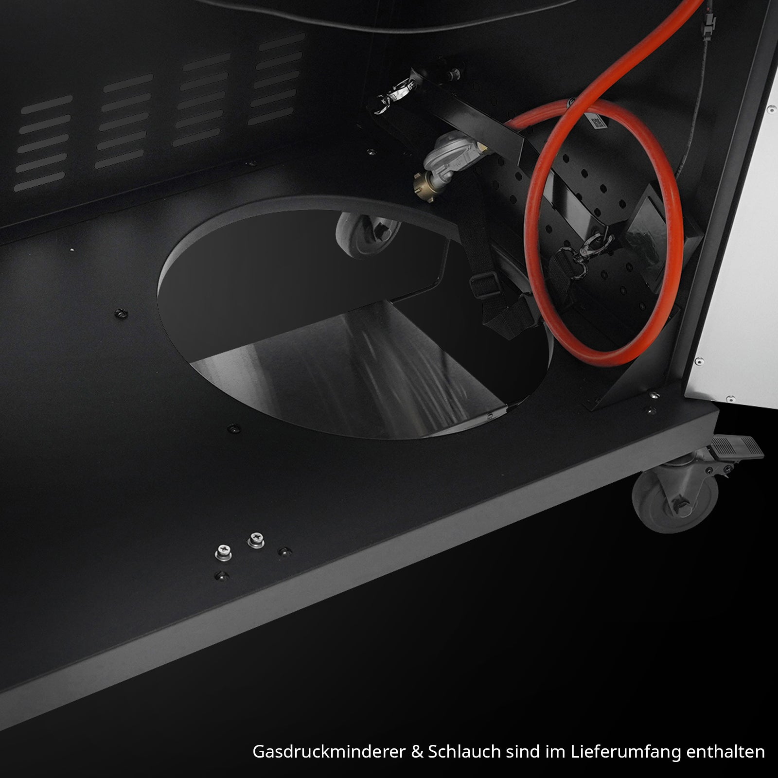 TAINO PLATINUM YAMARA DARK 4+2 Gas Grill 4-Brenner - Detail Gasflaschenhalter