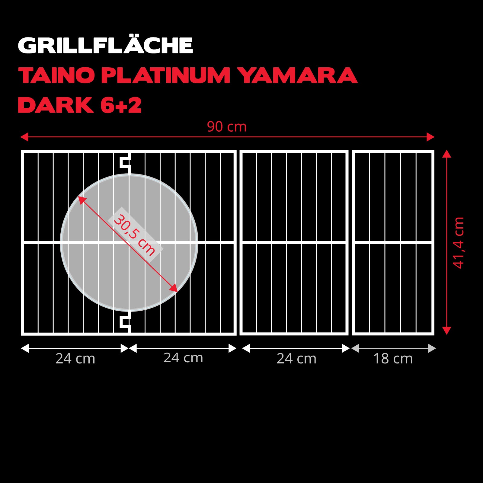Set PLATINUM YAMARA DARK 6+2 Gasgrill + Abdeckhaube
