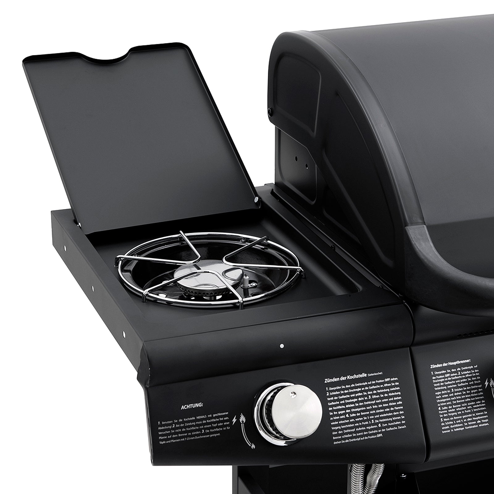 TAINO Red 4+1 - 4-Brenner Gasgrill mit Kochplatte - Detailansicht Kochfeld