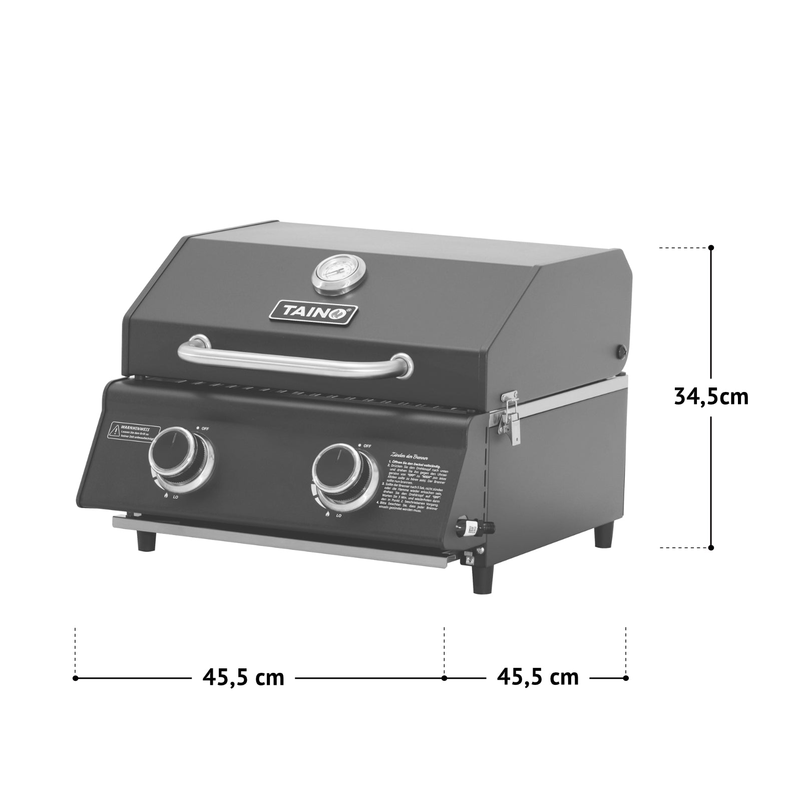 Set PLATINUM COMPACT Tischgrill + Abdeckhaube + Gasregler