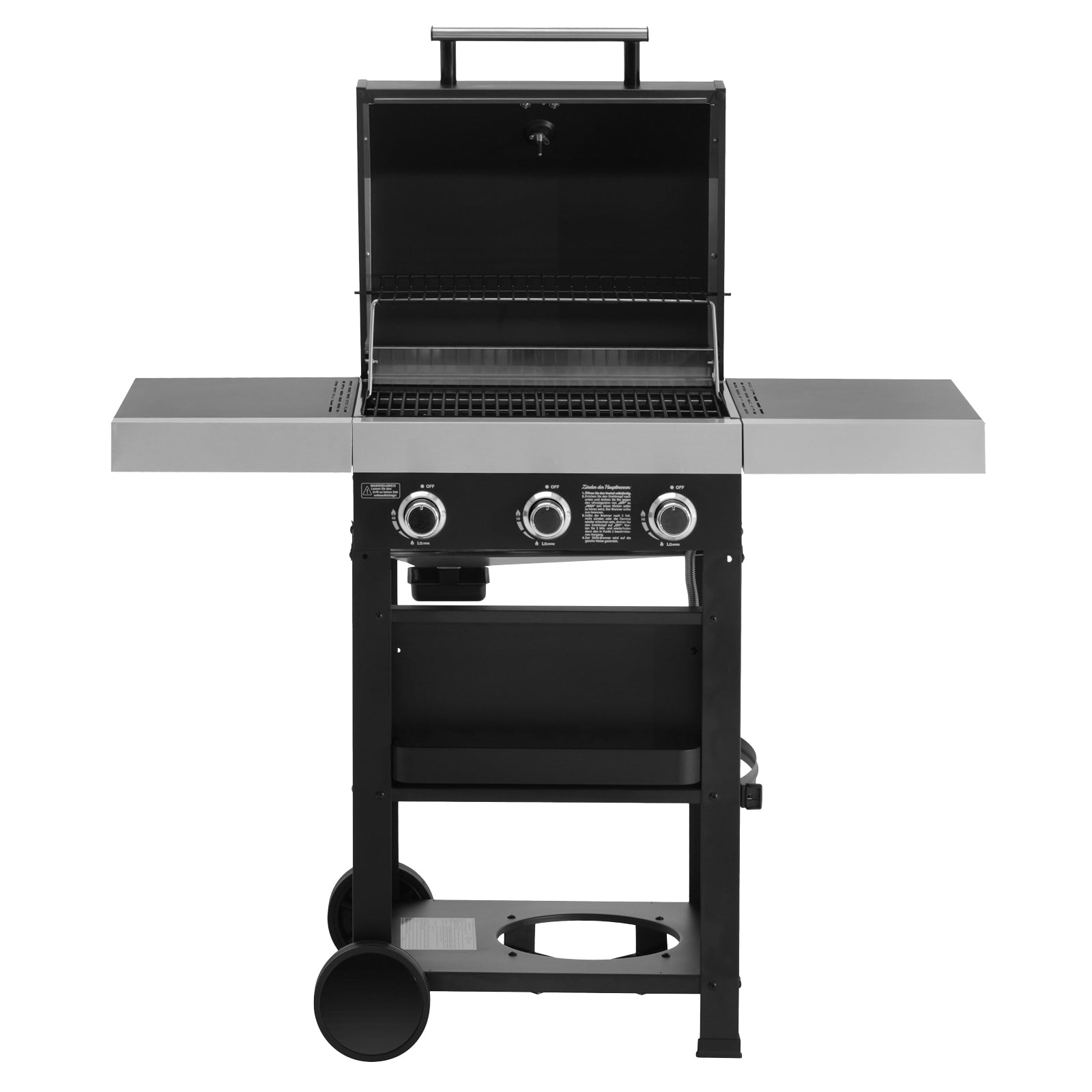 TAINO WABAYA Gasgrill frontal mit offenem Deckel