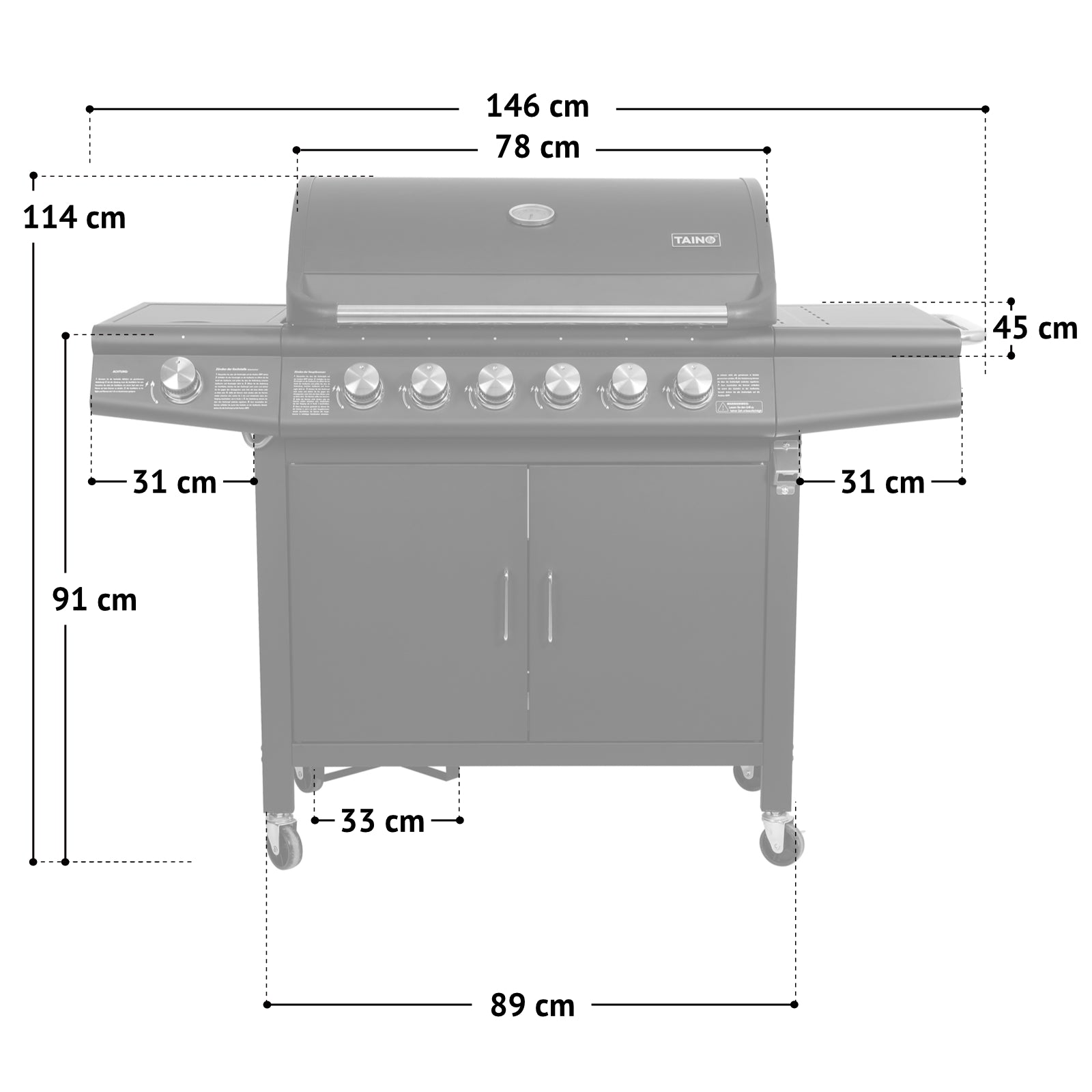RED 6+1 Gasgrill