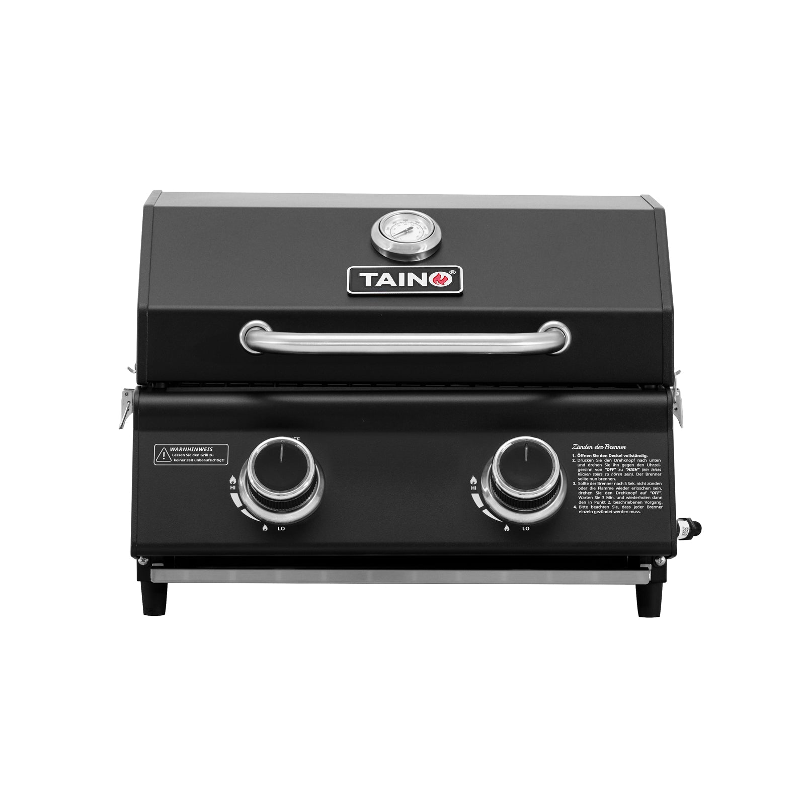 TAINO PLATINUM COMPACT DARK  Gas Tischgrill - Frontalansicht 2
