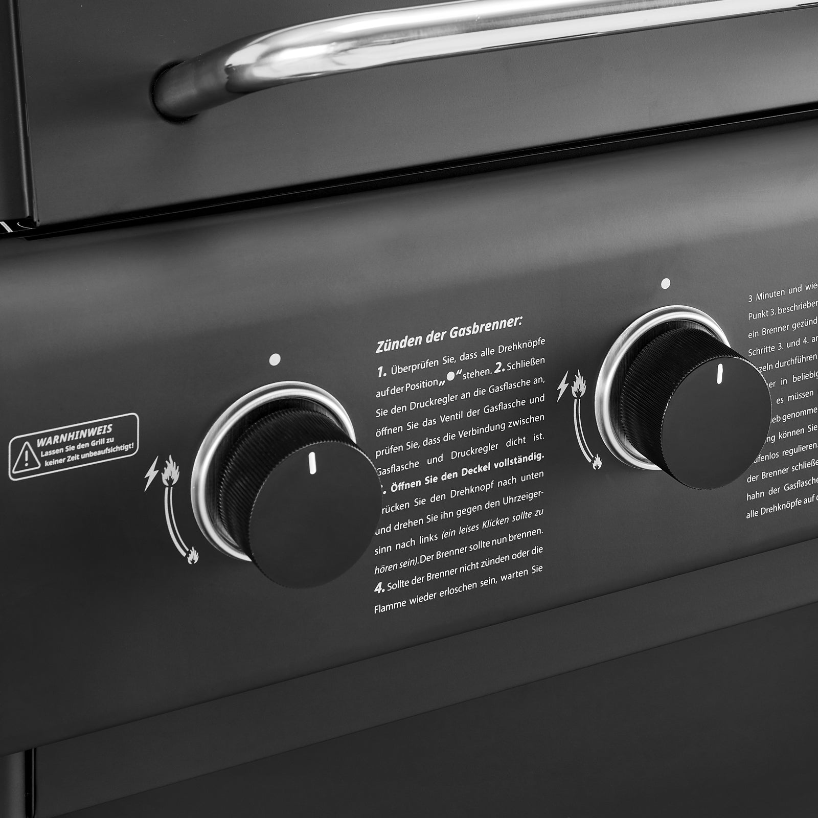 TAINO COMPACT 3+0 Gasgrill Detailansicht Drehregler 
