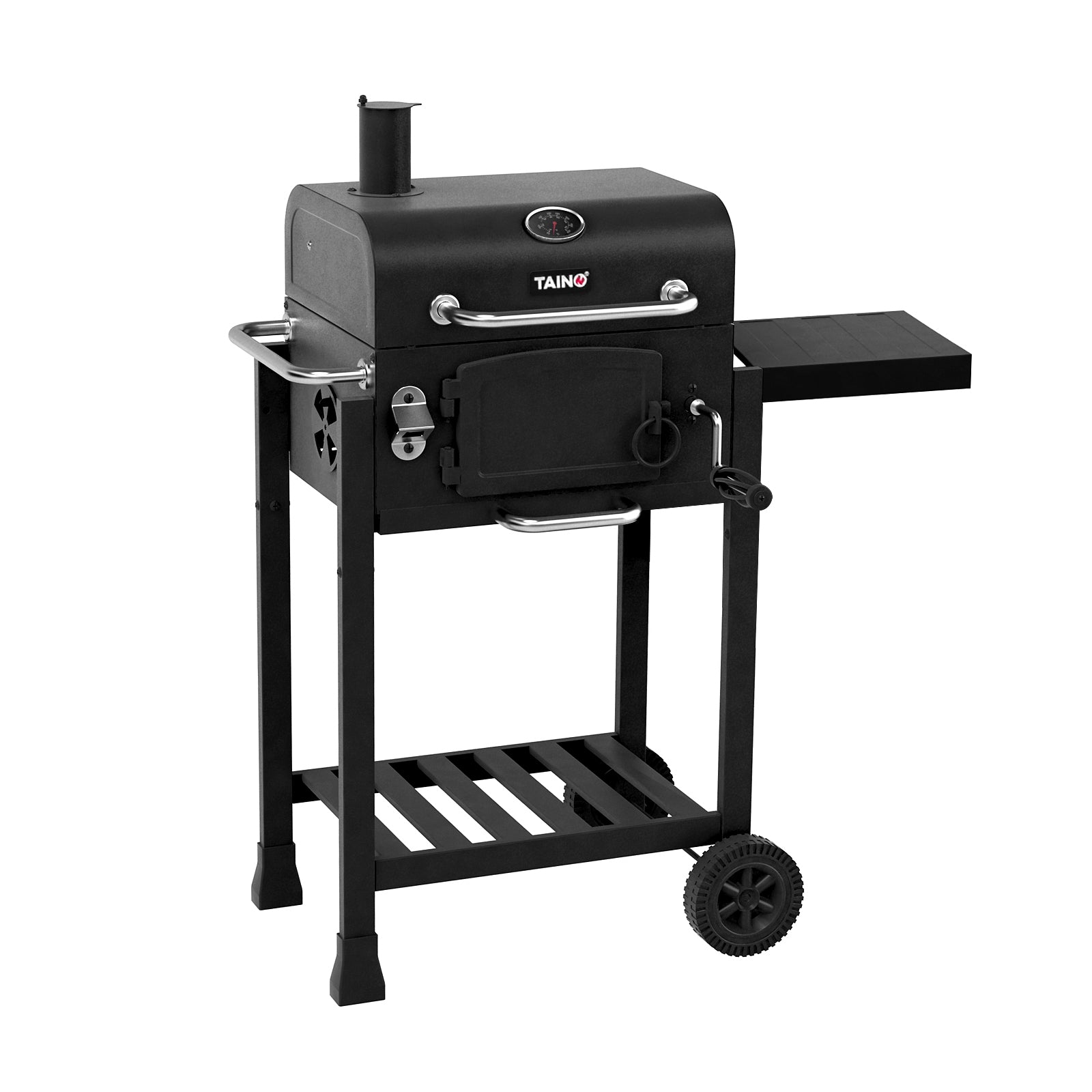 TAINO HERO Kleiner Holzkohlegrill mit Deckel und Kamin