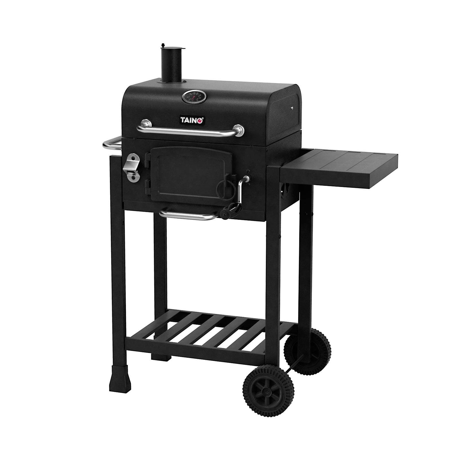TAINO HERO Holzkohlegrill mit Seitentisch aufgeklappt