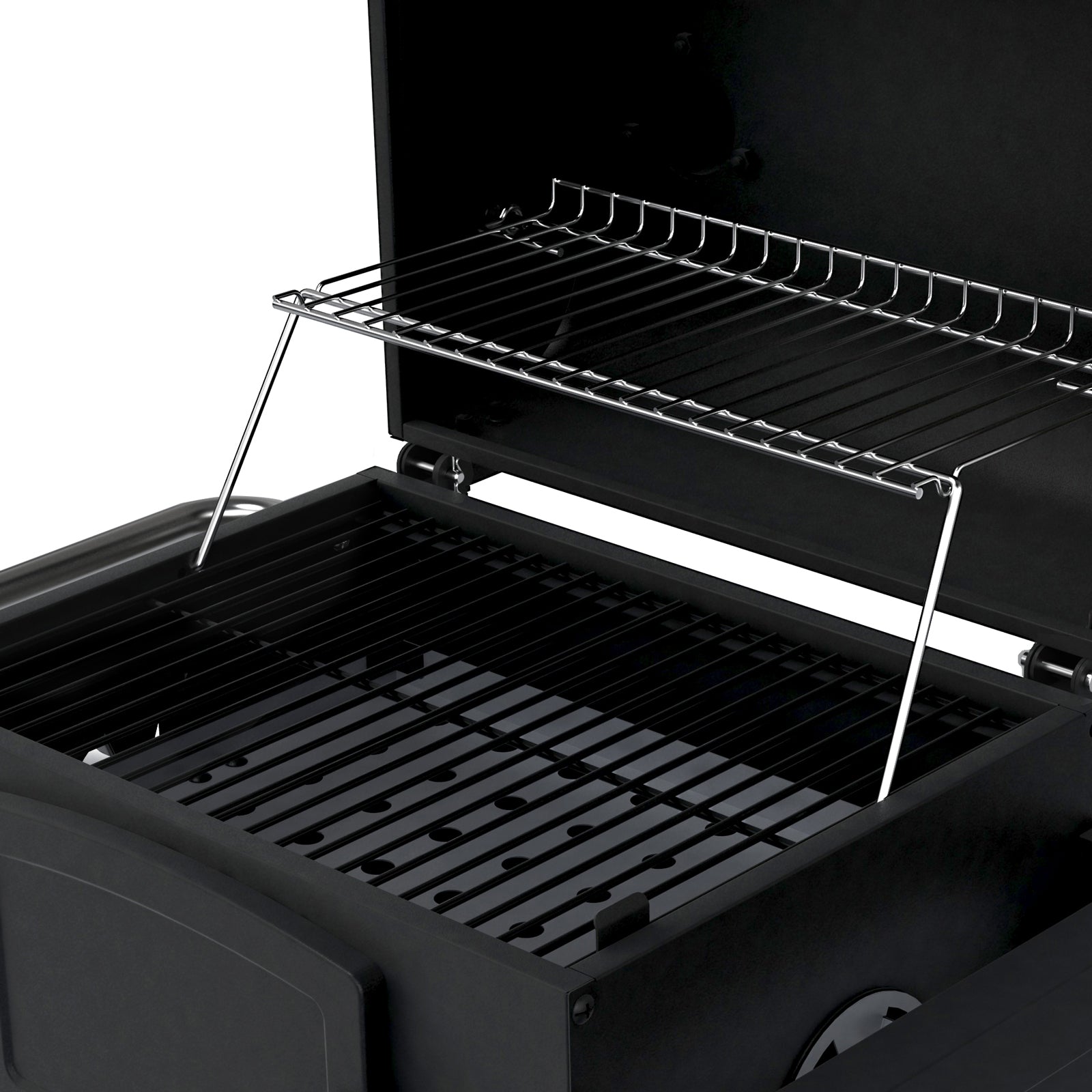 TAINO HERO Holzkohlegrill Detailansicht Garraum mit Warmhalterost