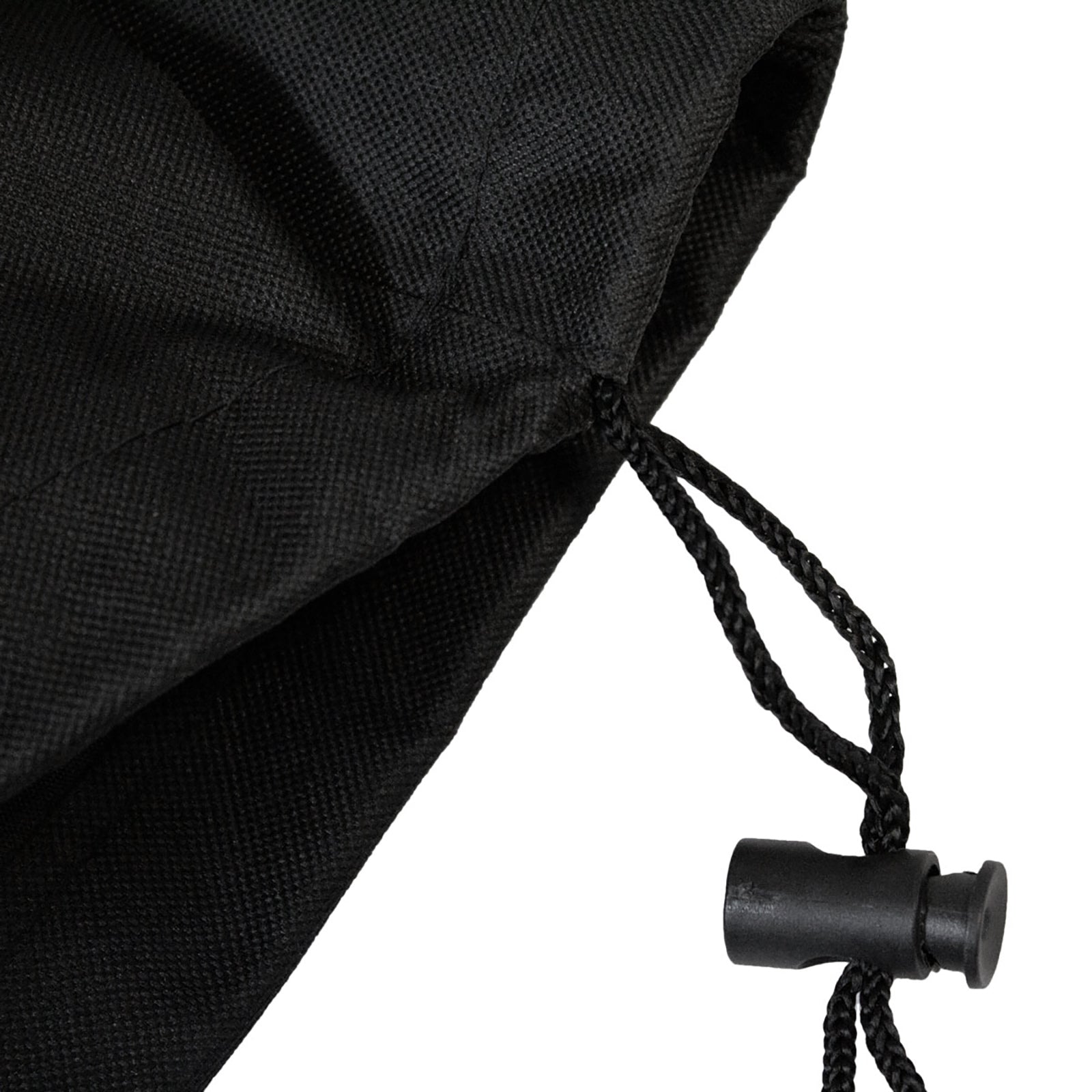 Kordelzug mit Stopper an der Unterseite der Abdeckhaube