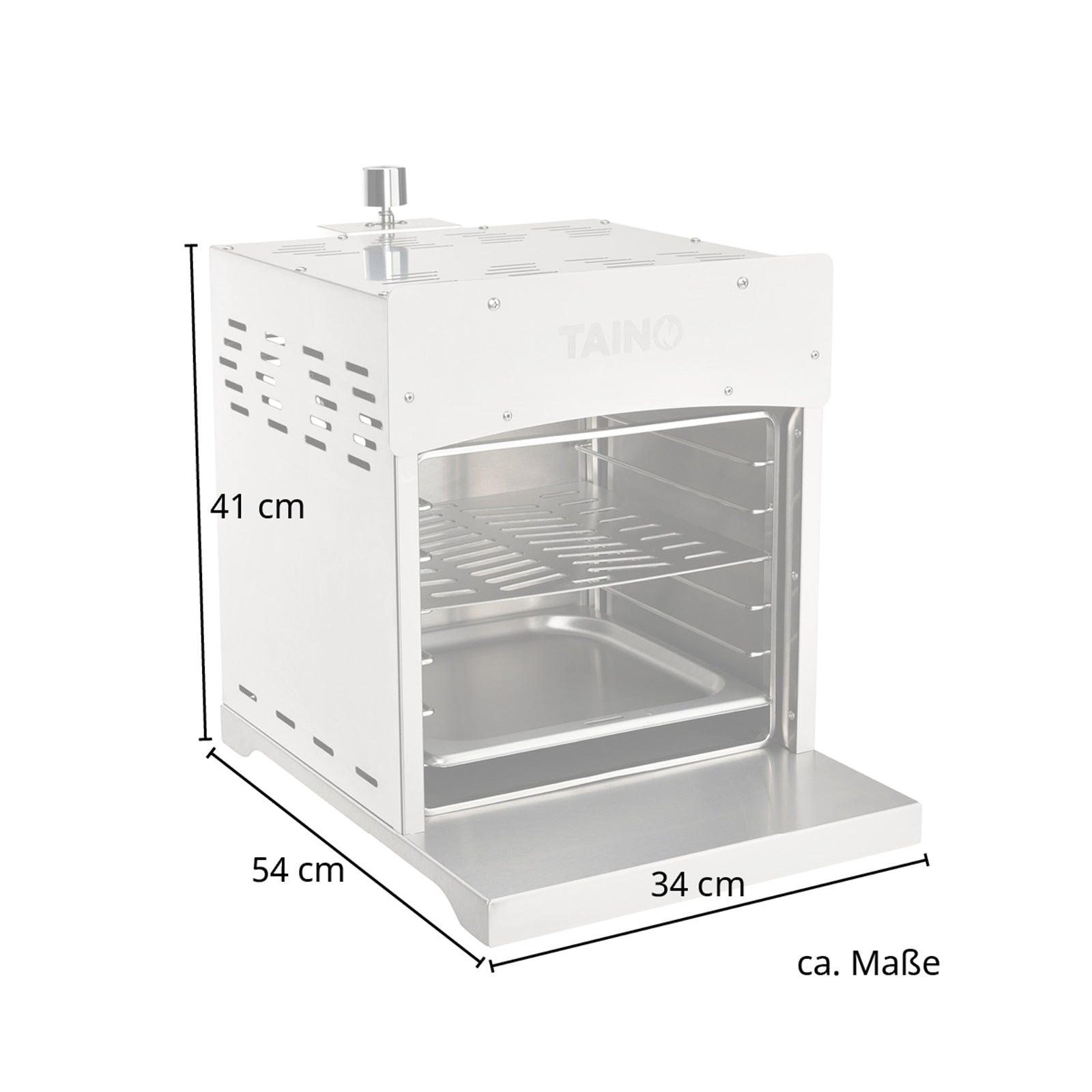TAINO Edelstahl Oberhitzegrill XXL Maße: 34 x 54 x 41 cm
