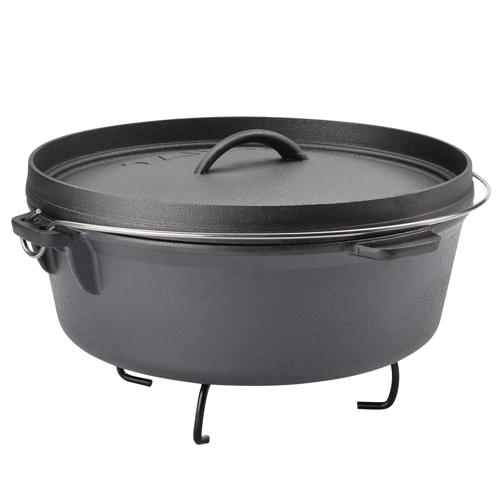 Der TAINO Dutch Oven steht auf dem Topfständer