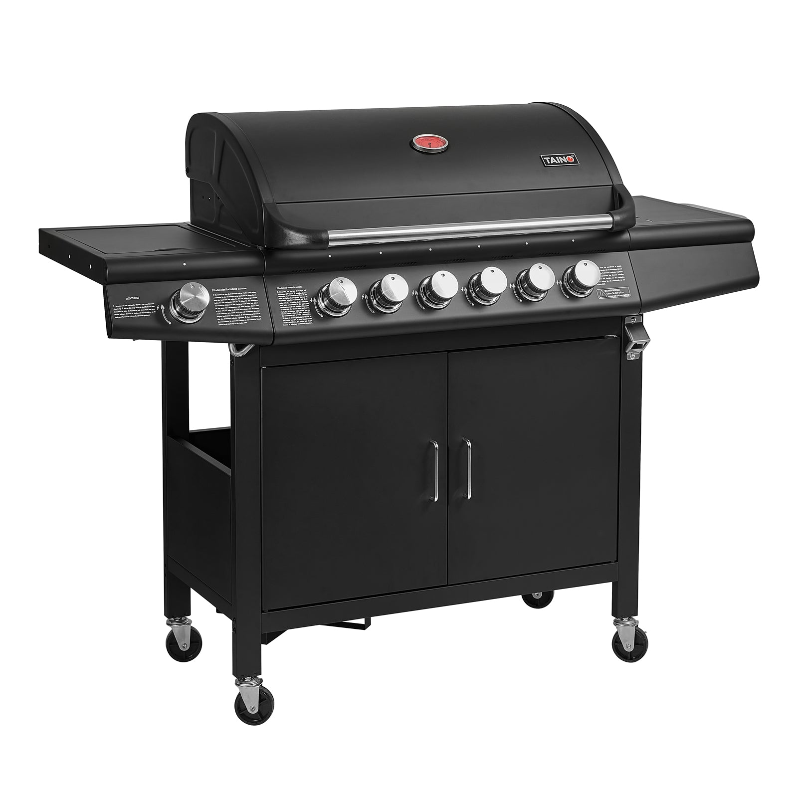 TAINO RED 6+1 Gasgrill mit Kochplatte - Frontal