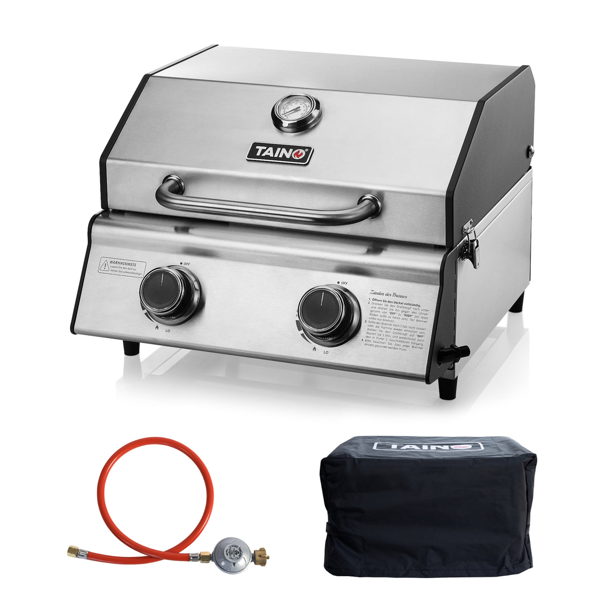 Set PLATINUM COMPACT Tischgrill + Abdeckhaube + Gasregler