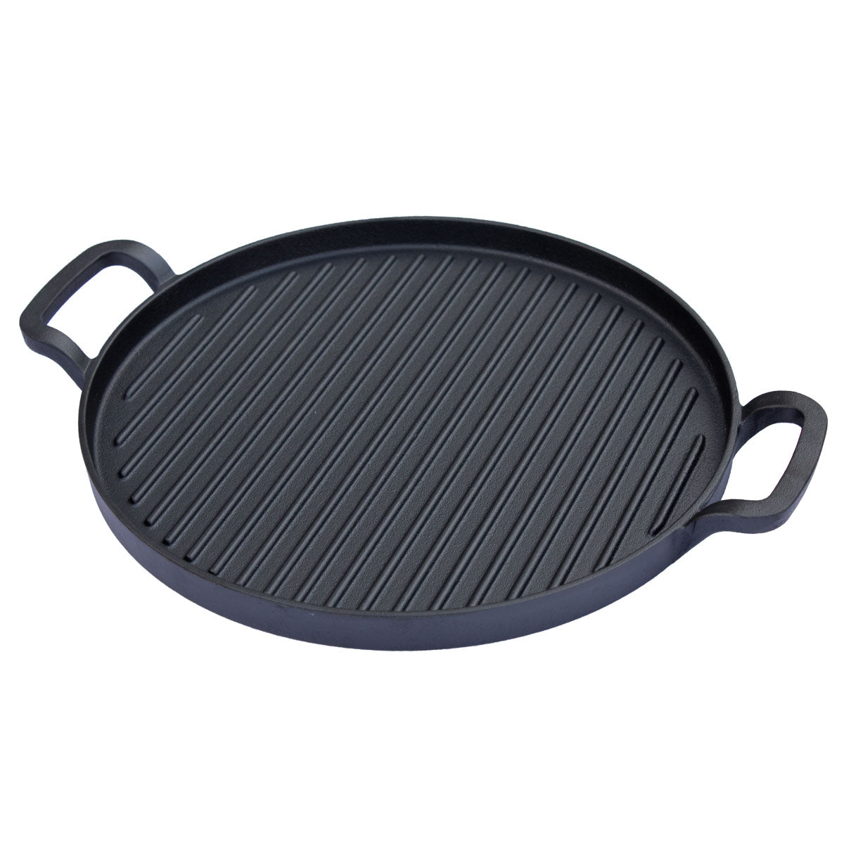 Schwarze Gusseisen Grillpfanne mit zwei Griffen für TAINO Flex Grillrost