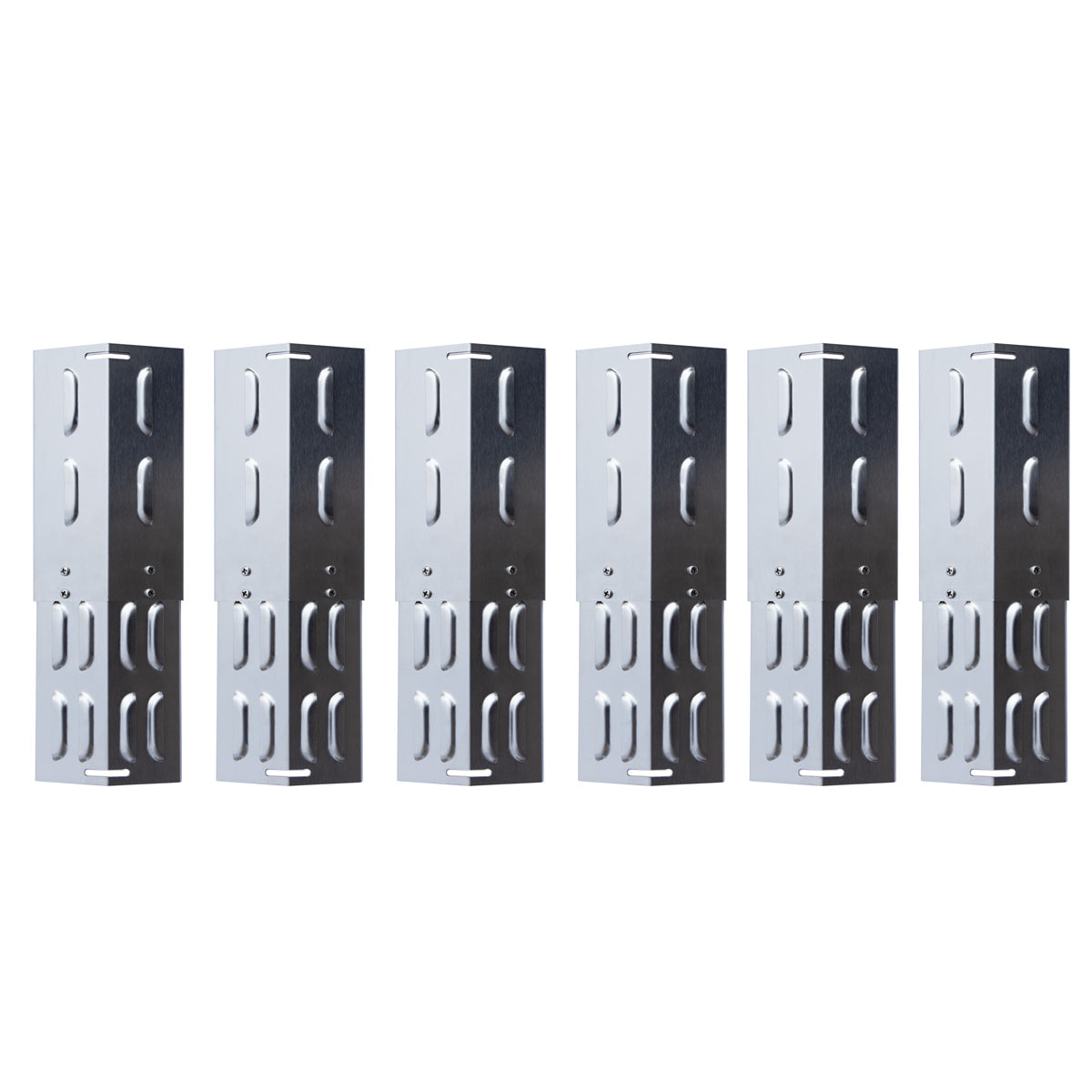 6-er Set verstellbare Universal Brennerabdeckung für Gasgrill aus Edelstahl
